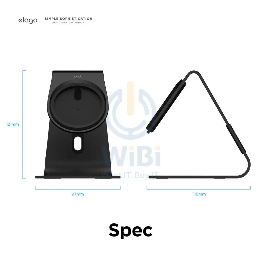 Elago MS4 Aluminum Charging Stand for MagSafe - Black Accessories > Mobiles & Tablets > Mobiles > Mobile Holder / Stands