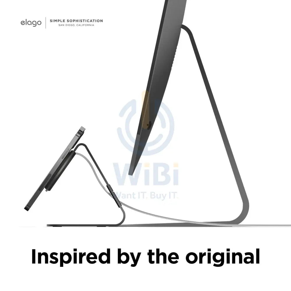 Elago MS4 Aluminum Charging Stand for MagSafe - Black Accessories > Mobiles & Tablets > Mobiles > Mobile Holder / Stands