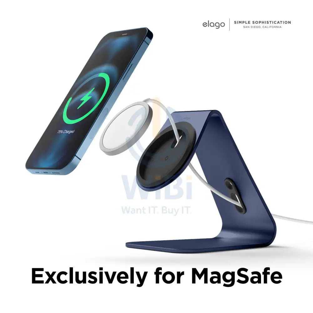 Elago MS4 Aluminum Charging Stand for MagSafe - Jean Indigo Accessories > Mobiles & Tablets > Mobiles > Mobile Holder