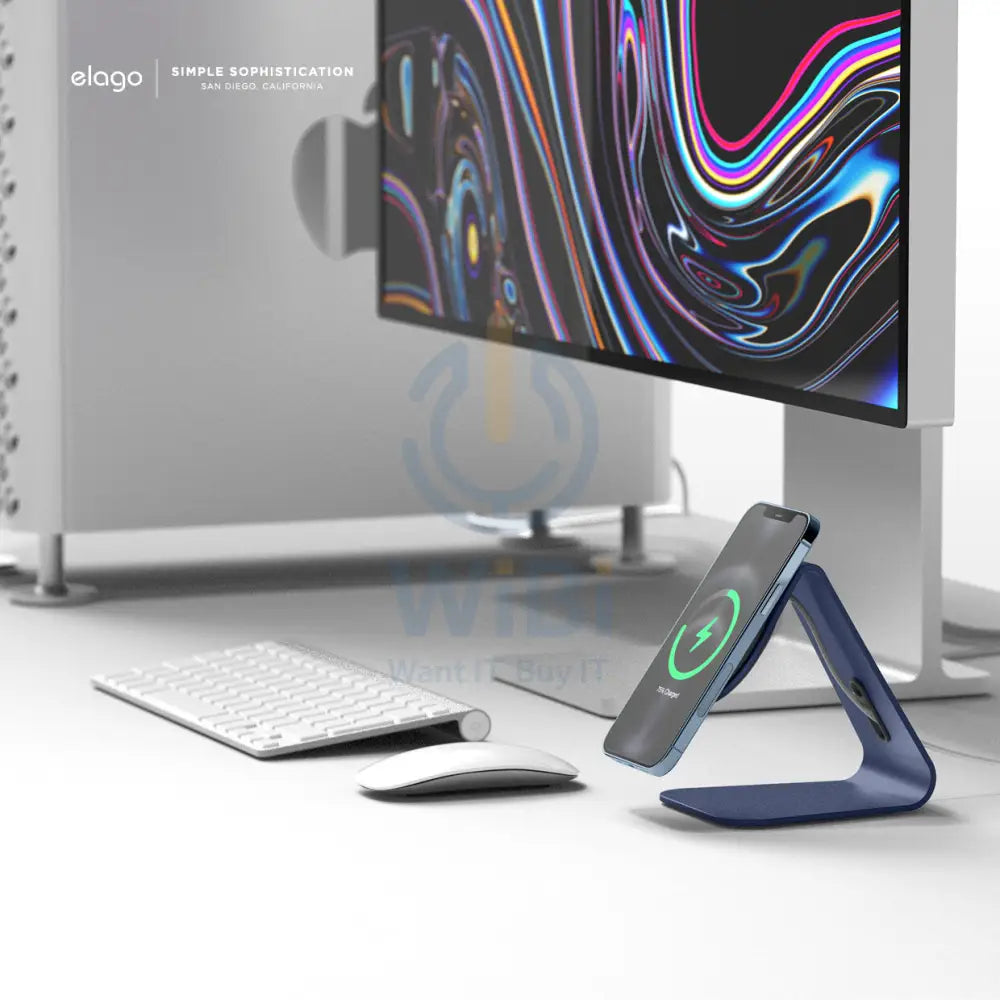 Elago MS4 Aluminum Charging Stand for MagSafe - Jean Indigo Accessories > Mobiles & Tablets > Mobiles > Mobile Holder