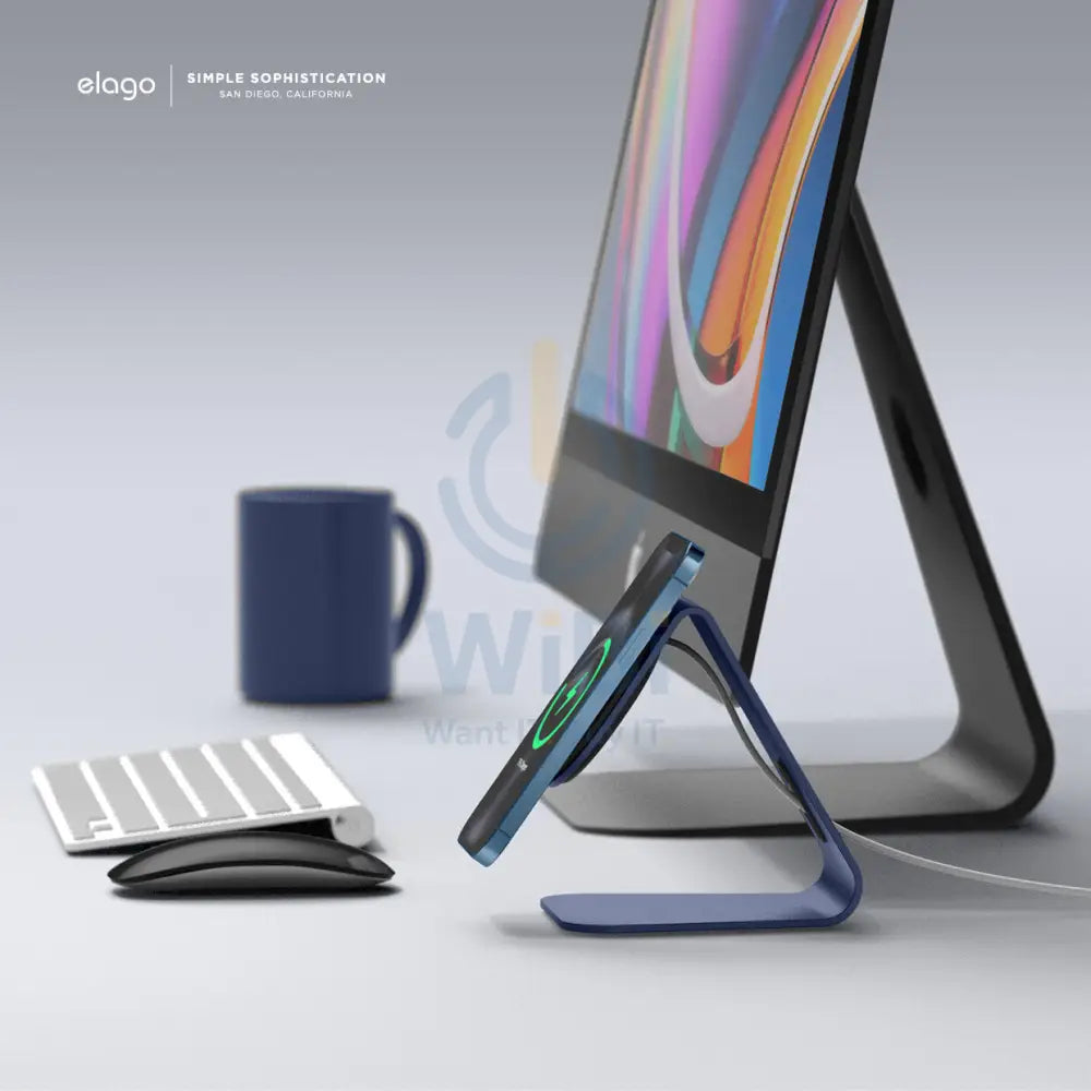Elago MS4 Aluminum Charging Stand for MagSafe - Jean Indigo Accessories > Mobiles & Tablets > Mobiles > Mobile Holder