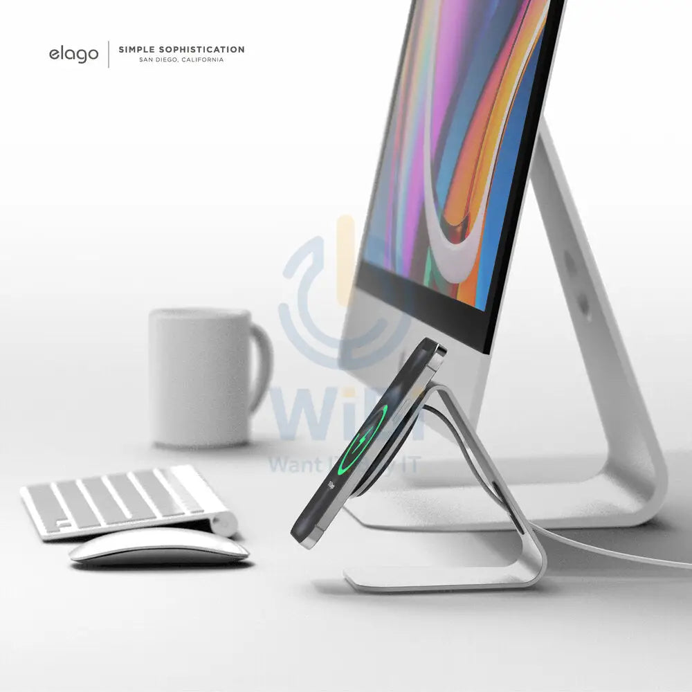 Elago MS4 Aluminum Charging Stand for MagSafe - Silver Accessories > Mobiles & Tablets > Mobiles > Mobile Holder