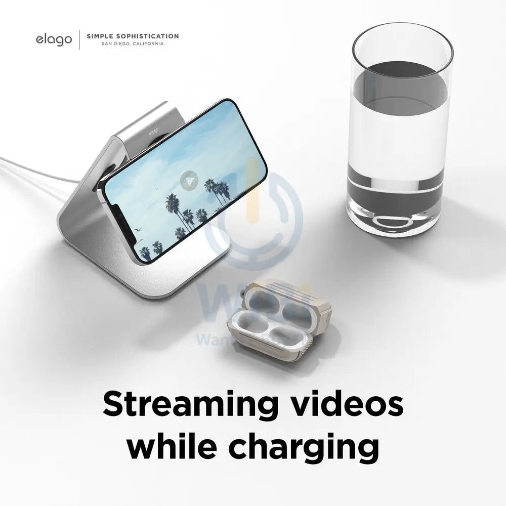 Elago MS4 Aluminum Charging Stand for MagSafe - Silver Accessories > Mobiles & Tablets > Mobiles > Mobile Holder