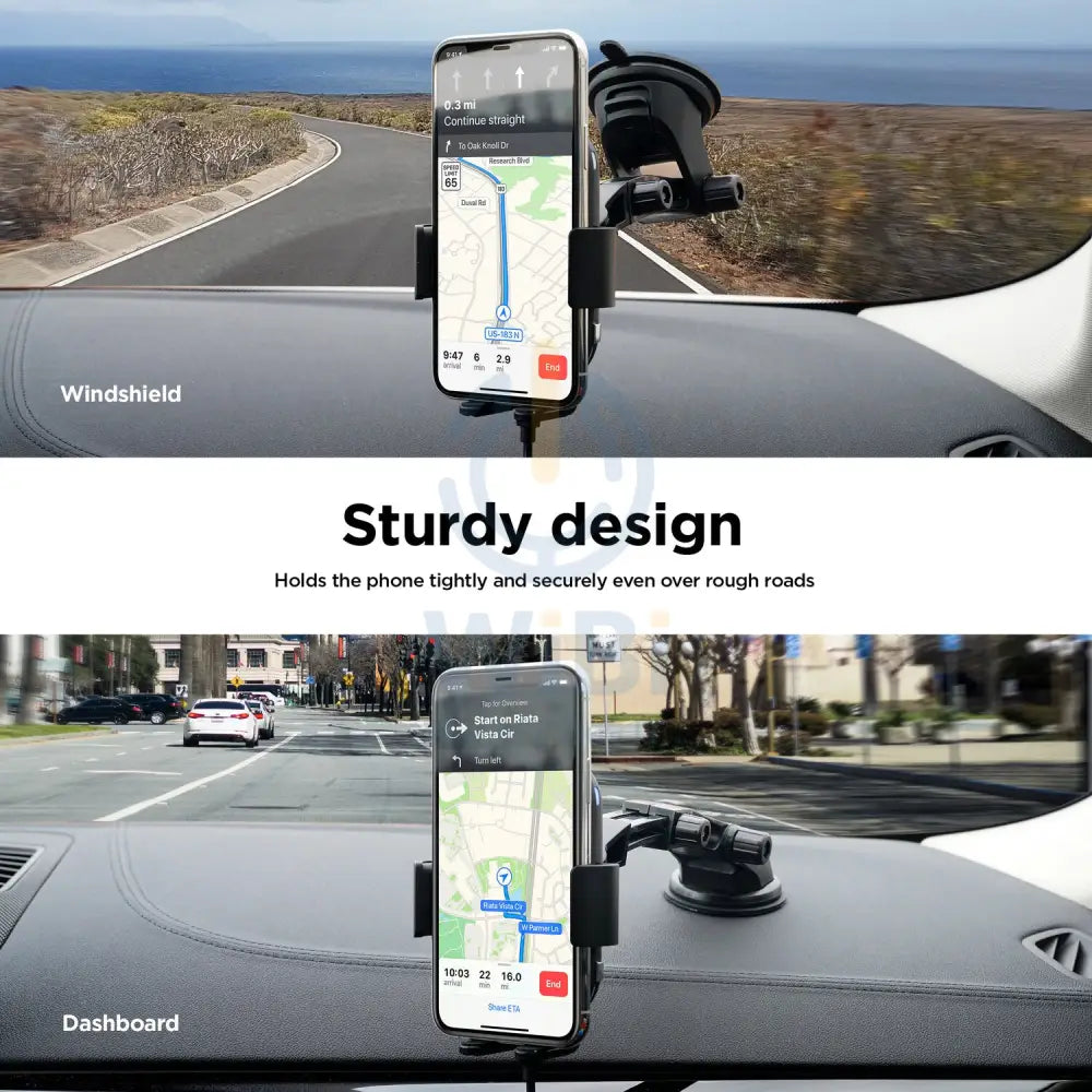 Elago Wireless Car Fast Charger with Auto-Clamping Car Mount (Included: Car Automatic Charger Dashboard Mount Air Vent