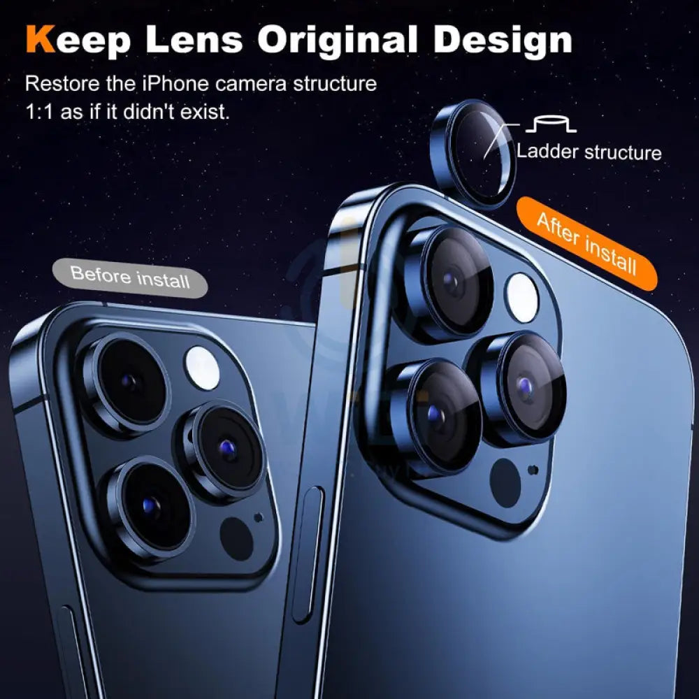 Eltoro Individual Ar Metal Rings Camera Lens Protector for iPhone 15 Pro / 15 Pro Max - Blue Accessories > Mobiles &