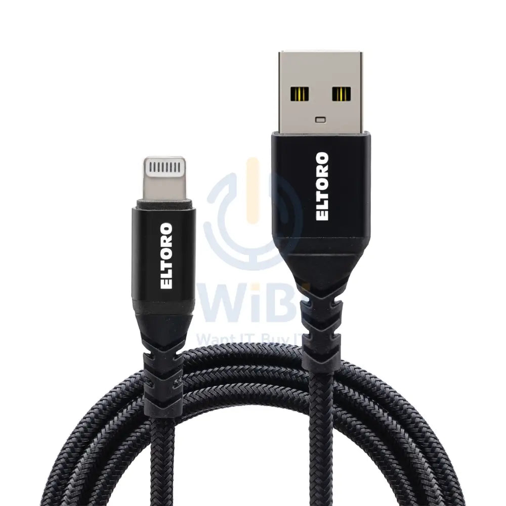 Eltoro USB-A TO Lightning KEVLAR Cable 1m - Black Nylon Accessories > Mobiles & Tablets > Tablets