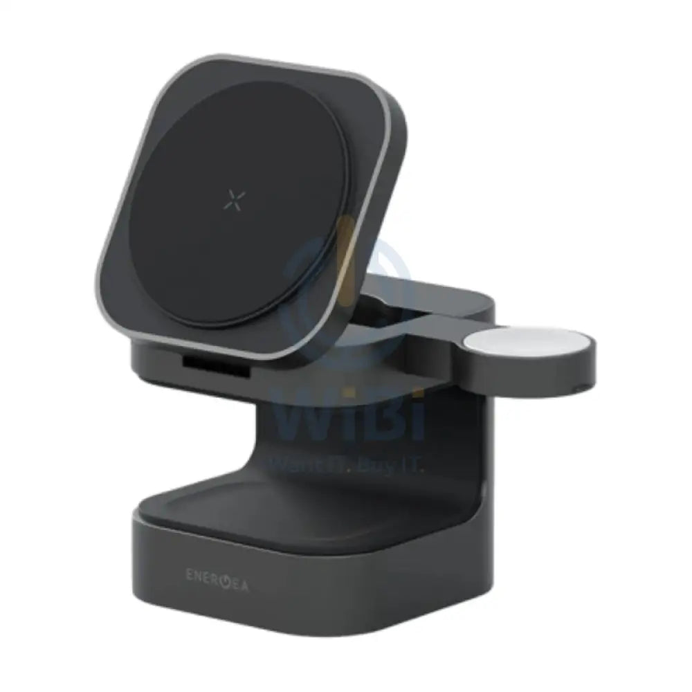 Energea MagCube 3 IN 1 Foldable Magsafe Fast Wireless Charger Gunmetal Accessories > Power Adapters