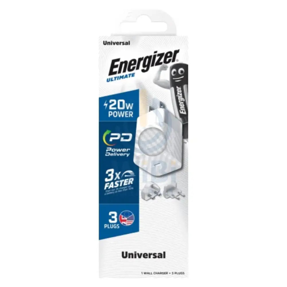 Energizer Ultimate Wall Charger with Universal Plug - 20W / Type-C / White Accessories > Power Adapters