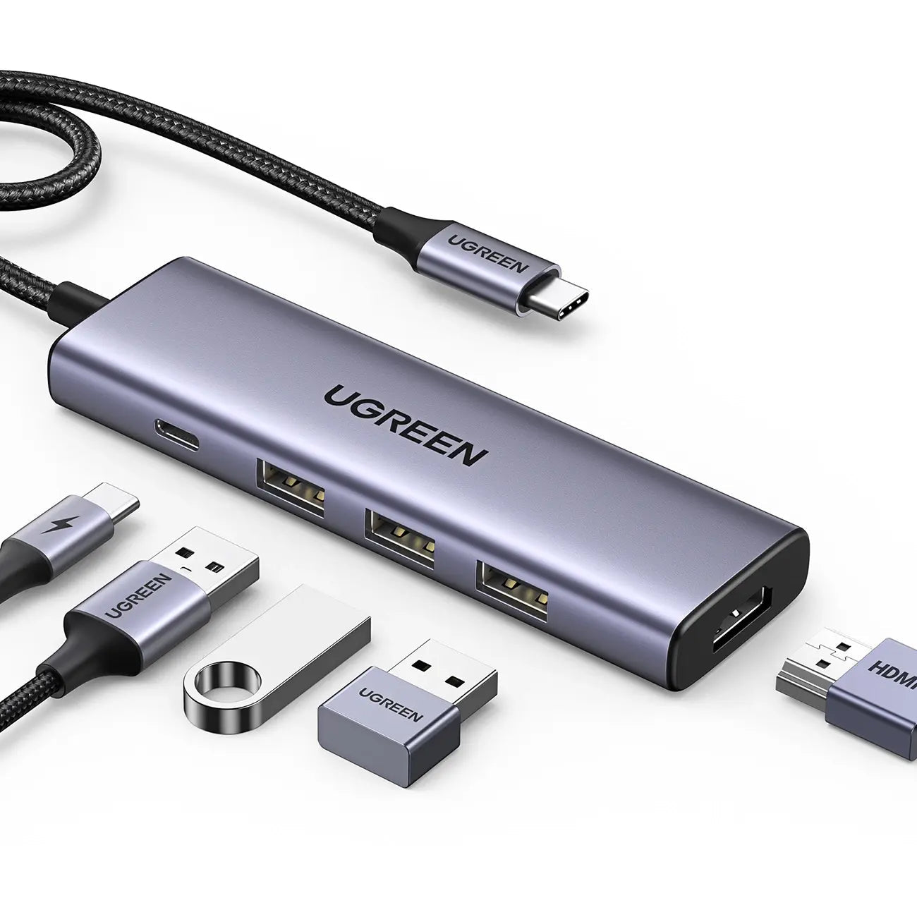 UGREEN 5-in-1 USB-C Multiport Dock - USB-A / HDMI / 100W PD