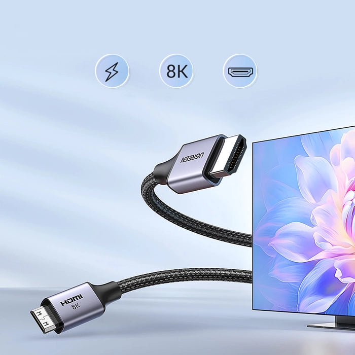 UGREEN Mini HDMI to HDMI 8K Cable - 1 Meter / Black