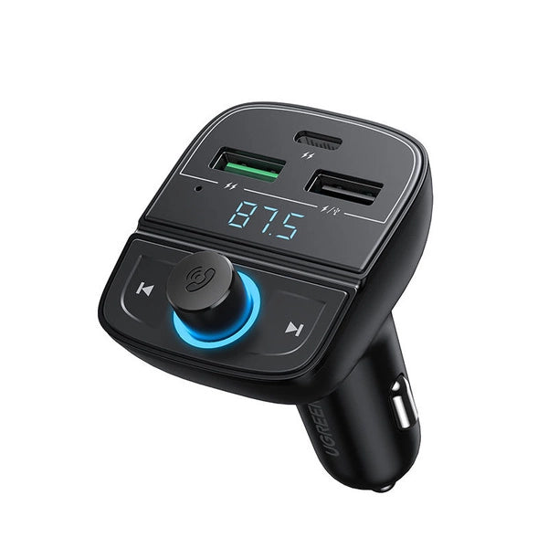 UGREEN 3-Port Bluetooth Car Charger - USB-C / USB-A / Black