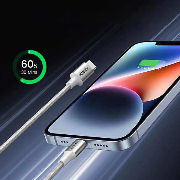 UGREEN USB-C to Lightning Cable - 1 Meter / Silver