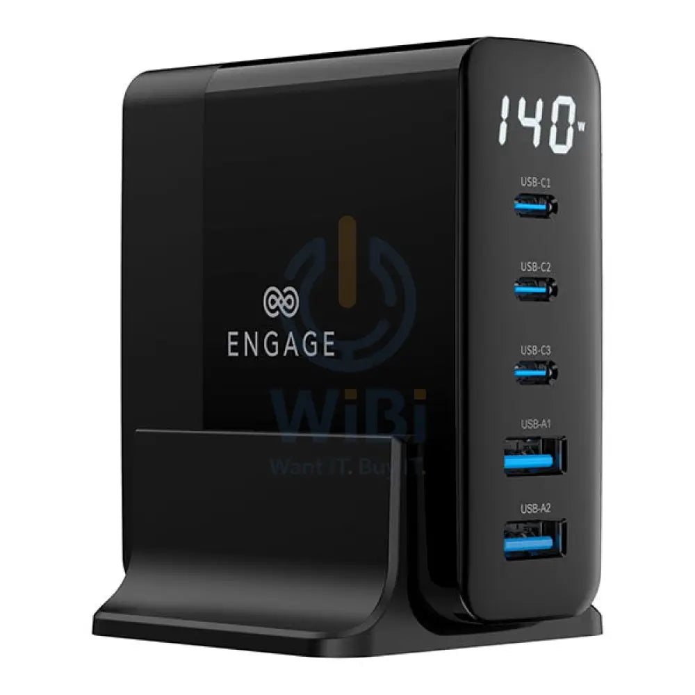 Engage 140W 5 Ports Desktop USB HUB - Black Accessories > Power Adapters