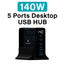 Engage 140W 5 Ports Desktop USB HUB - Black Accessories > Power Adapters
