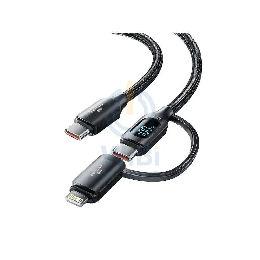 Engage 2 In 1 USB-C To USB-C Lightning 100w Fast Charging Digital Cable 1 Meter - Black Accessories > Cables &