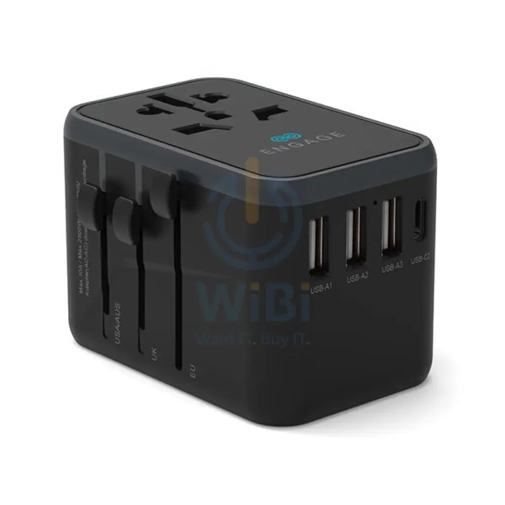 Engage 45W Universal Power Adapter with Dual PD Port - Black Accessories > Power Adapters
