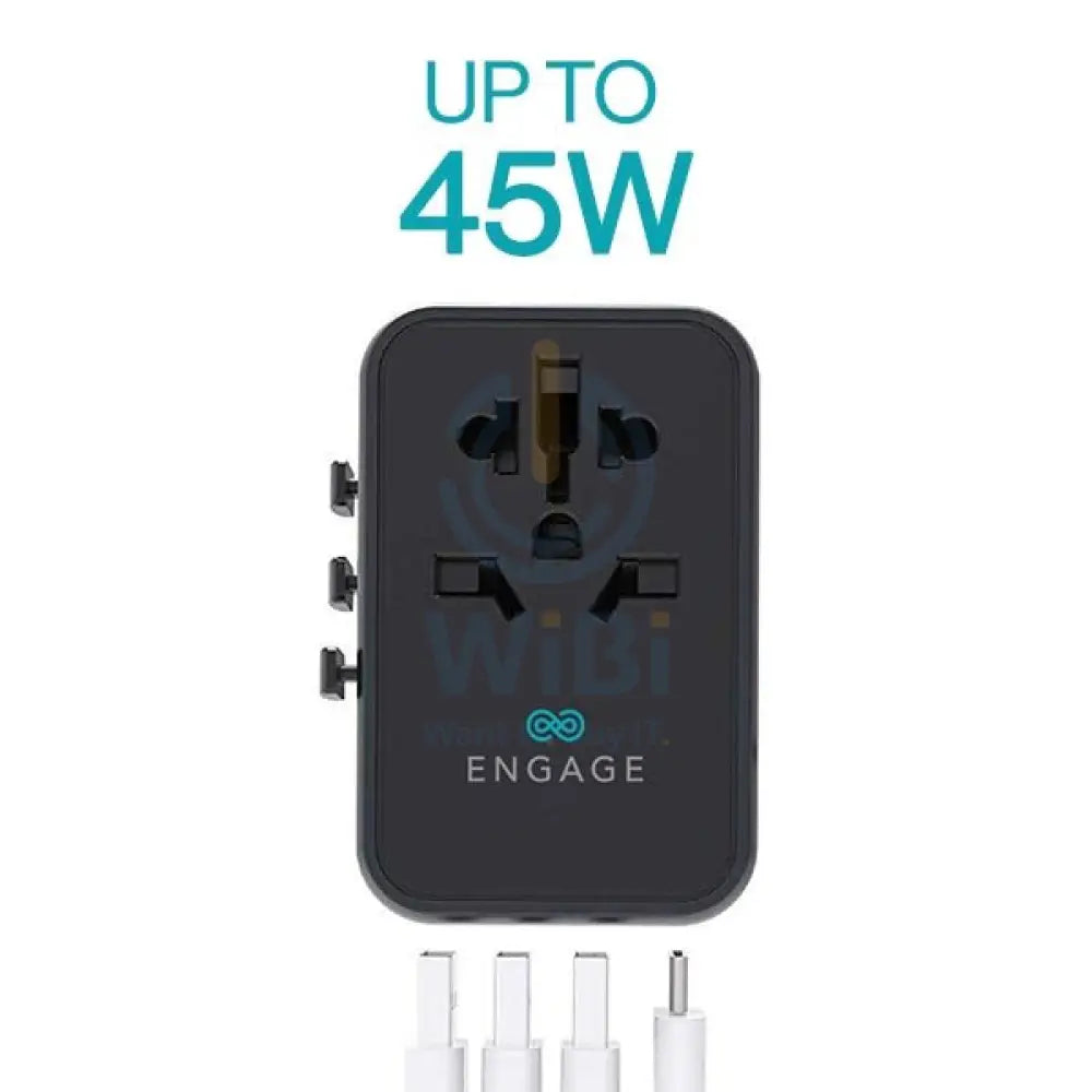 Engage 45W Universal Power Adapter with Dual PD Port - Black Accessories > Power Adapters