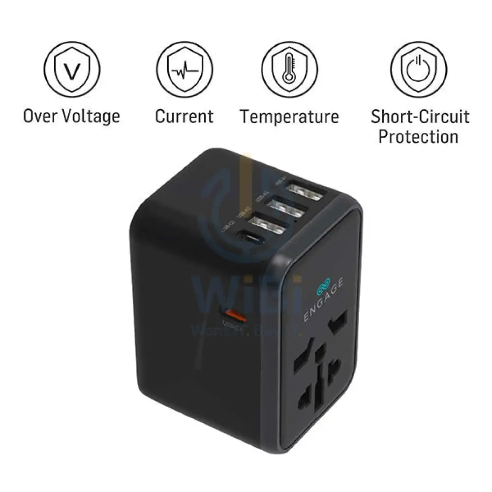 Engage 45W Universal Power Adapter with Dual PD Port - Black Accessories > Power Adapters