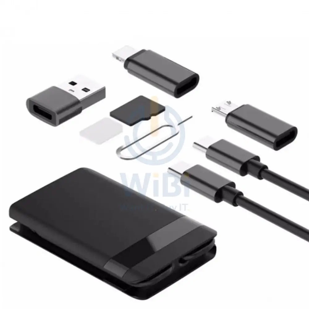 Engage 6 In 1 Multi-functional USB Cables Box With Sim Card Accessories - Black Accessories > Cables & Converters >