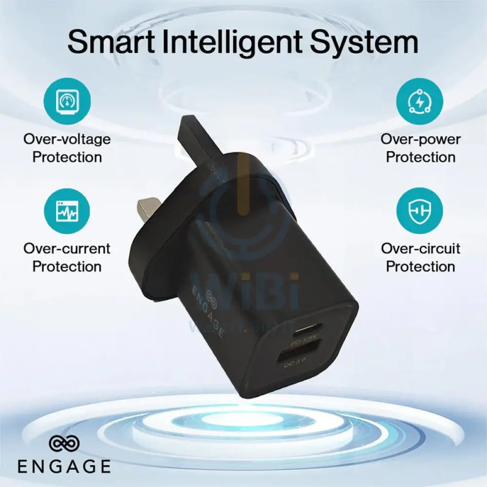 Engage Dual Port 45W GaNII PD Fast Adapter - Black Accessories > Power Adapters