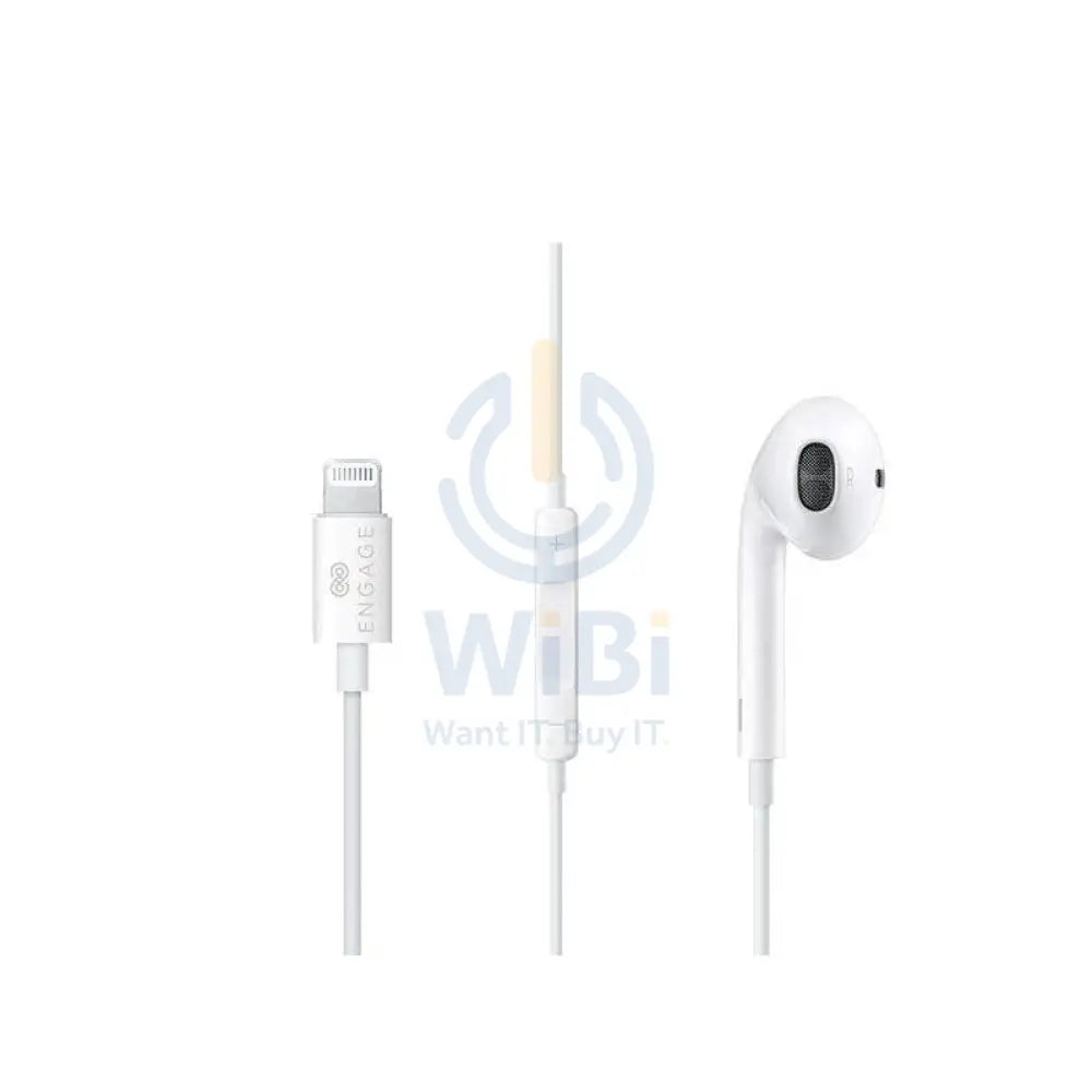 Engage MFI Apple Lightning Wired Mono Earphone - White Accessories > Audio > Headphones