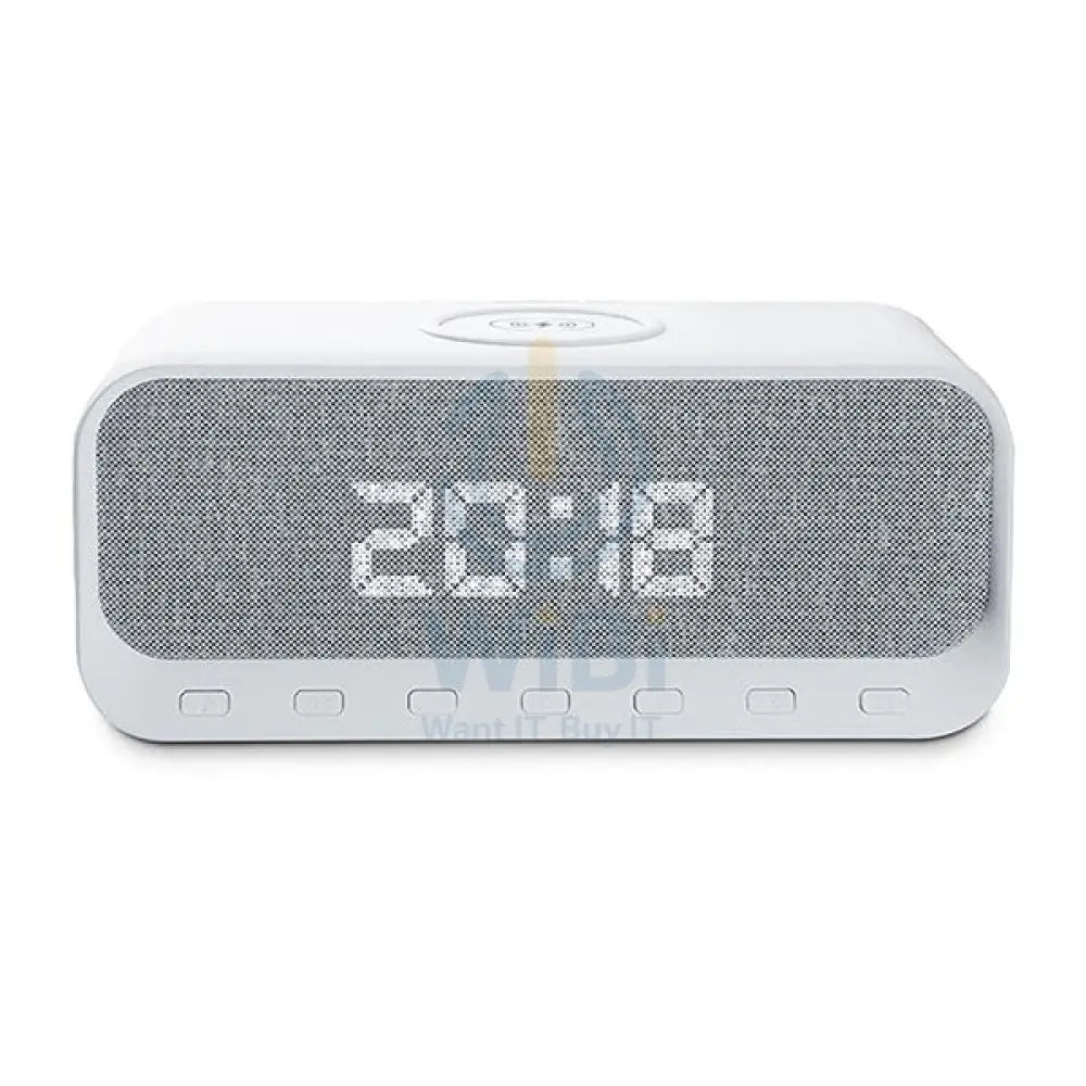 ENGAGE Multifuncation Speaker Digital Alarm Clock - 1200mAh / Bluetooth / USB / AUX / Type-C - White Accessories >