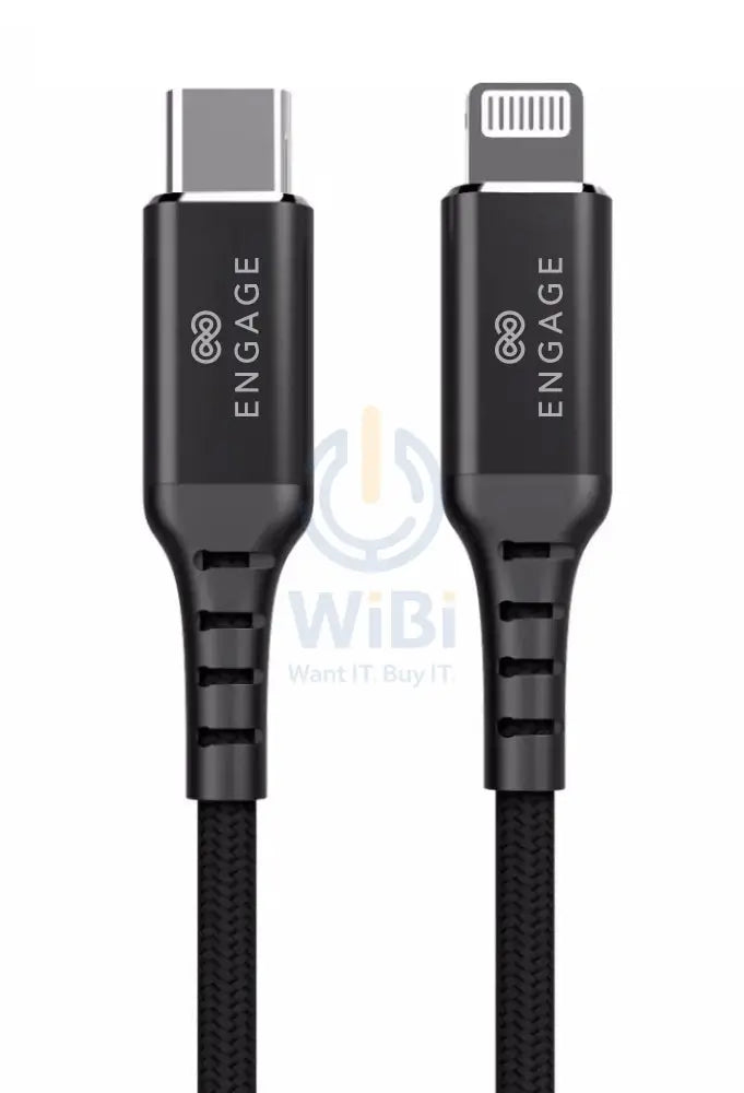 Engage PD 18W Fast Charging MFI certified Type-C to Lightning Cable 1 Meter - Black Accessories > Cables & Converters >
