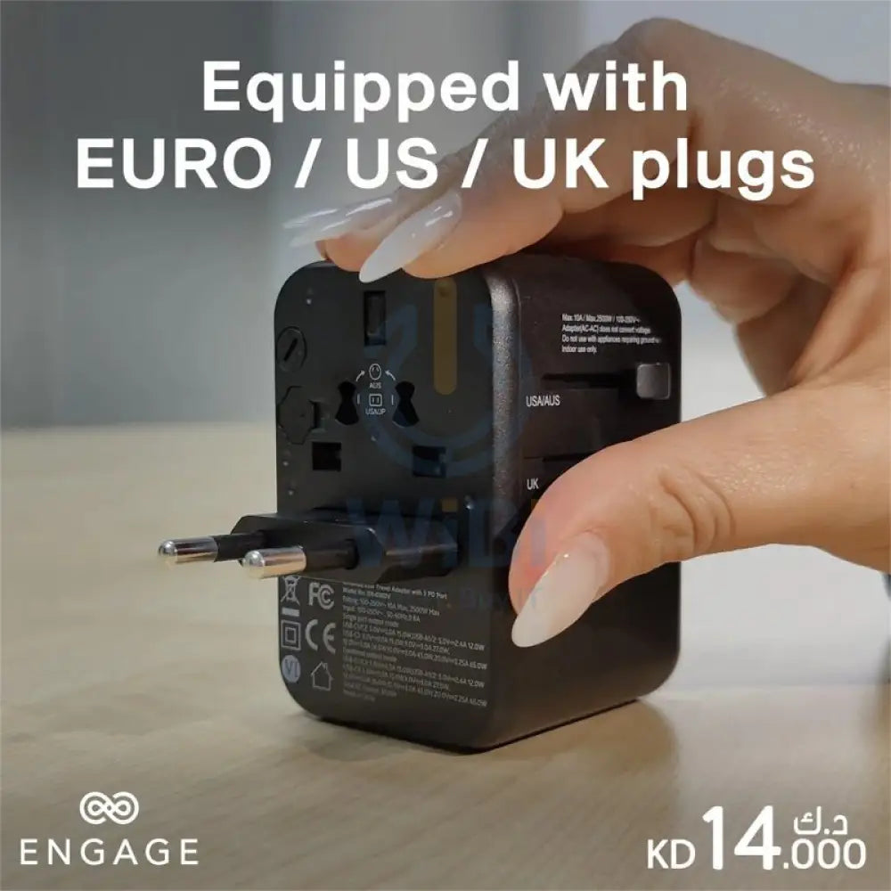 Engage Universal Travel Charger - 3PD Port / 65W / Black Accessories > Power Adapters