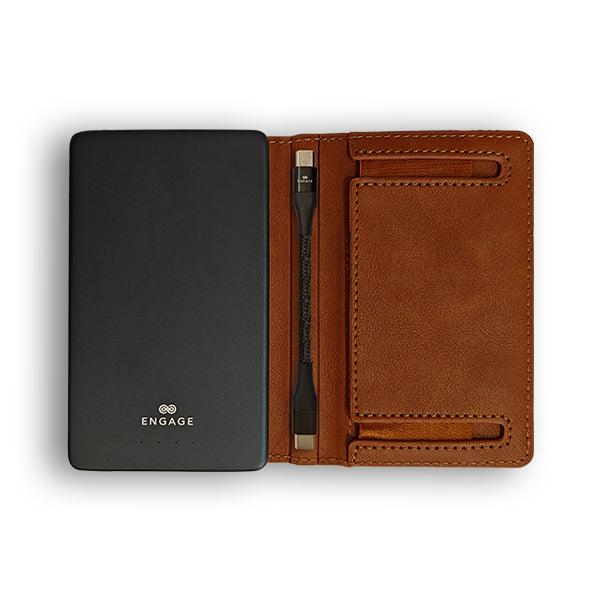 Engage 5000Mah Magnetic Powerbank Wallet (Dark Brown)