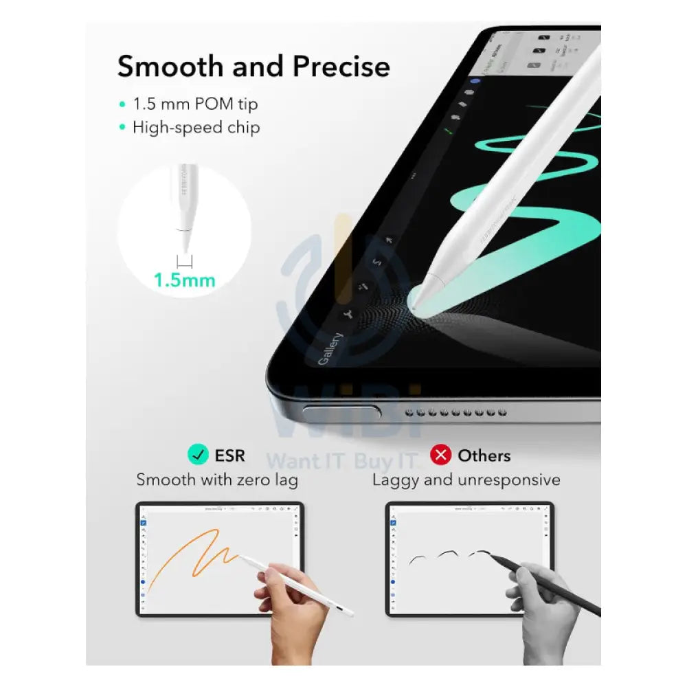 ESR Geo Digital Pencil With Find My - White Accessories > Mobiles & Tablets > Tablets > Stylus & Pencil
