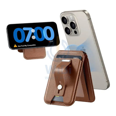 ESR Magsafe Leather Grip Stand - Tan Accessories > Mobiles & Tablets > Mobiles > Grips