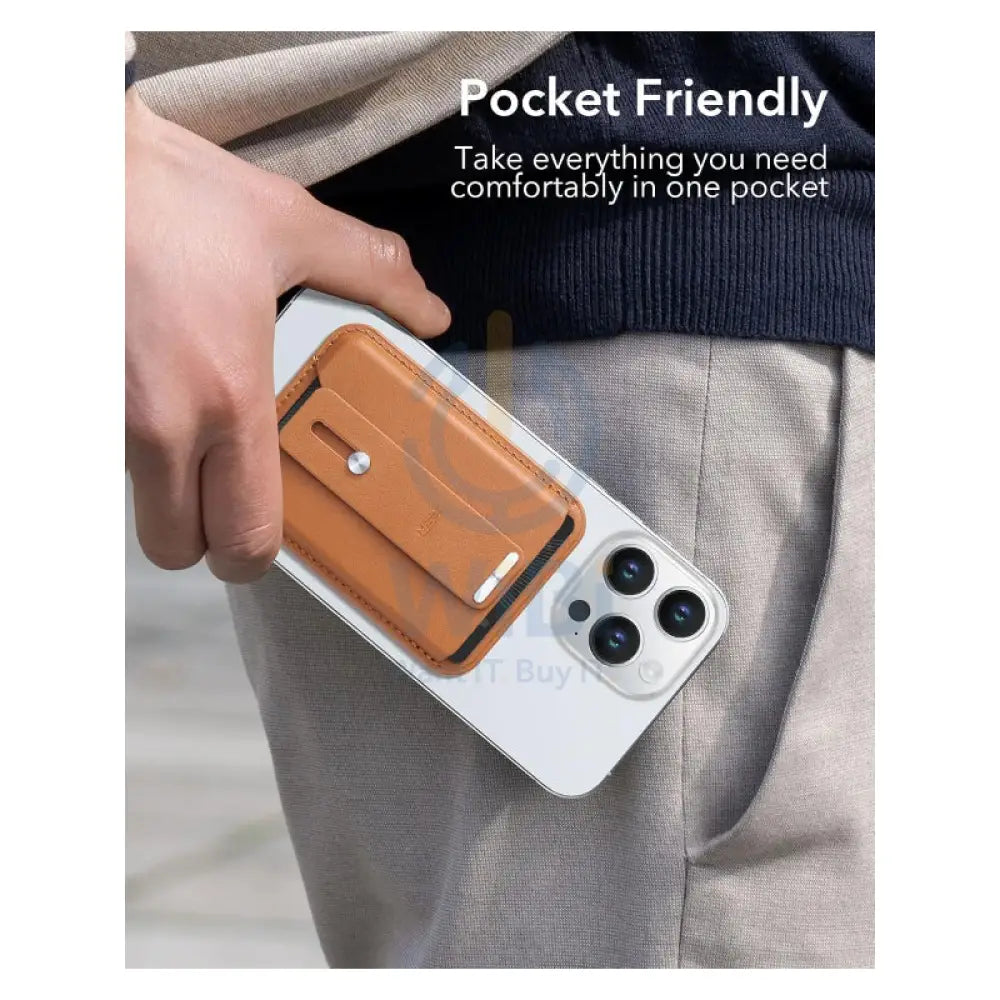 ESR Magsafe Leather Grip Wallet - Caramel Brown Accessories > Mobiles & Tablets > Mobiles > Grips