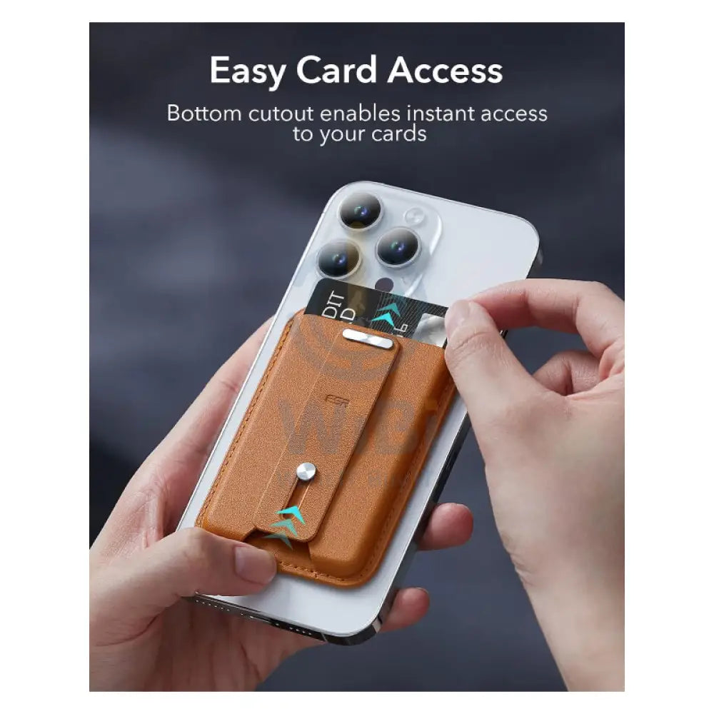 ESR Magsafe Leather Grip Wallet - Caramel Brown Accessories > Mobiles & Tablets > Mobiles > Grips