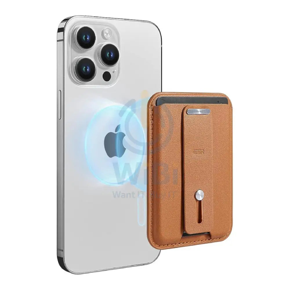 ESR Magsafe Leather Grip Wallet - Caramel Brown Accessories > Mobiles & Tablets > Mobiles > Grips