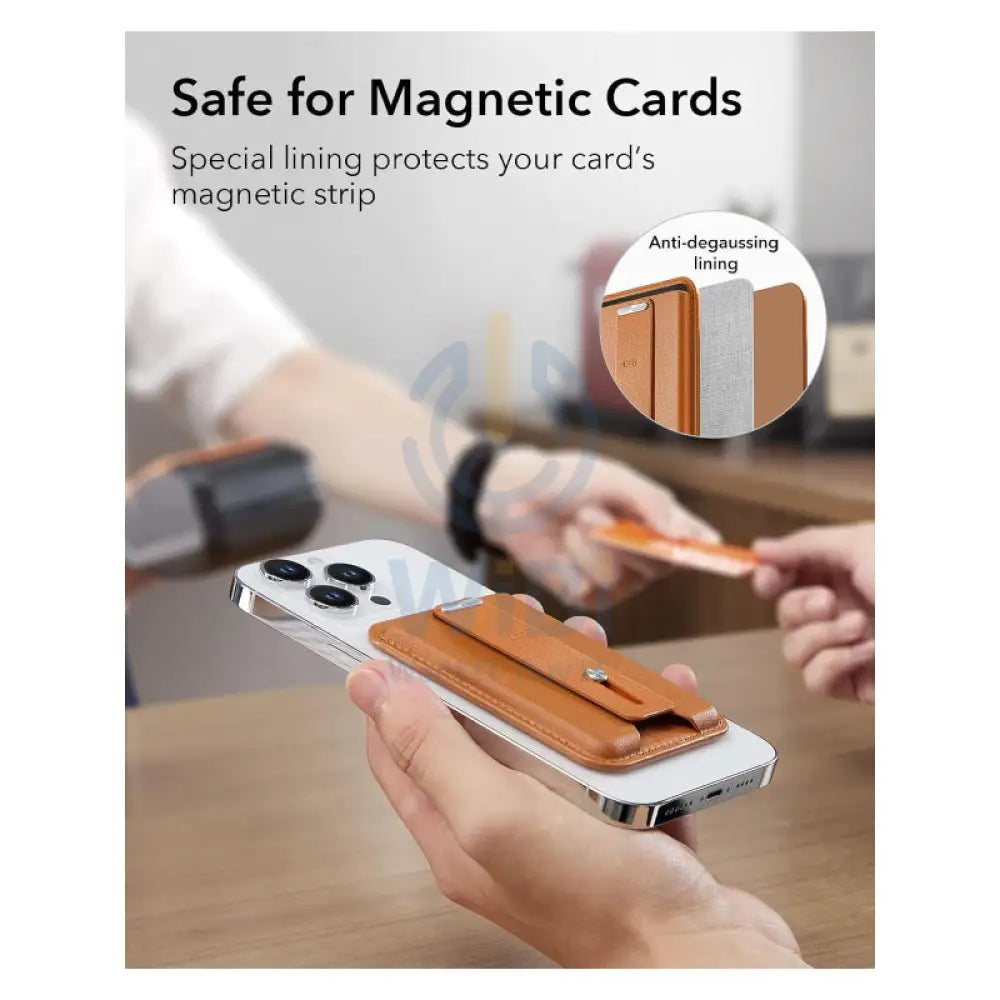 ESR Magsafe Leather Grip Wallet - Caramel Brown Accessories > Mobiles & Tablets > Mobiles > Grips