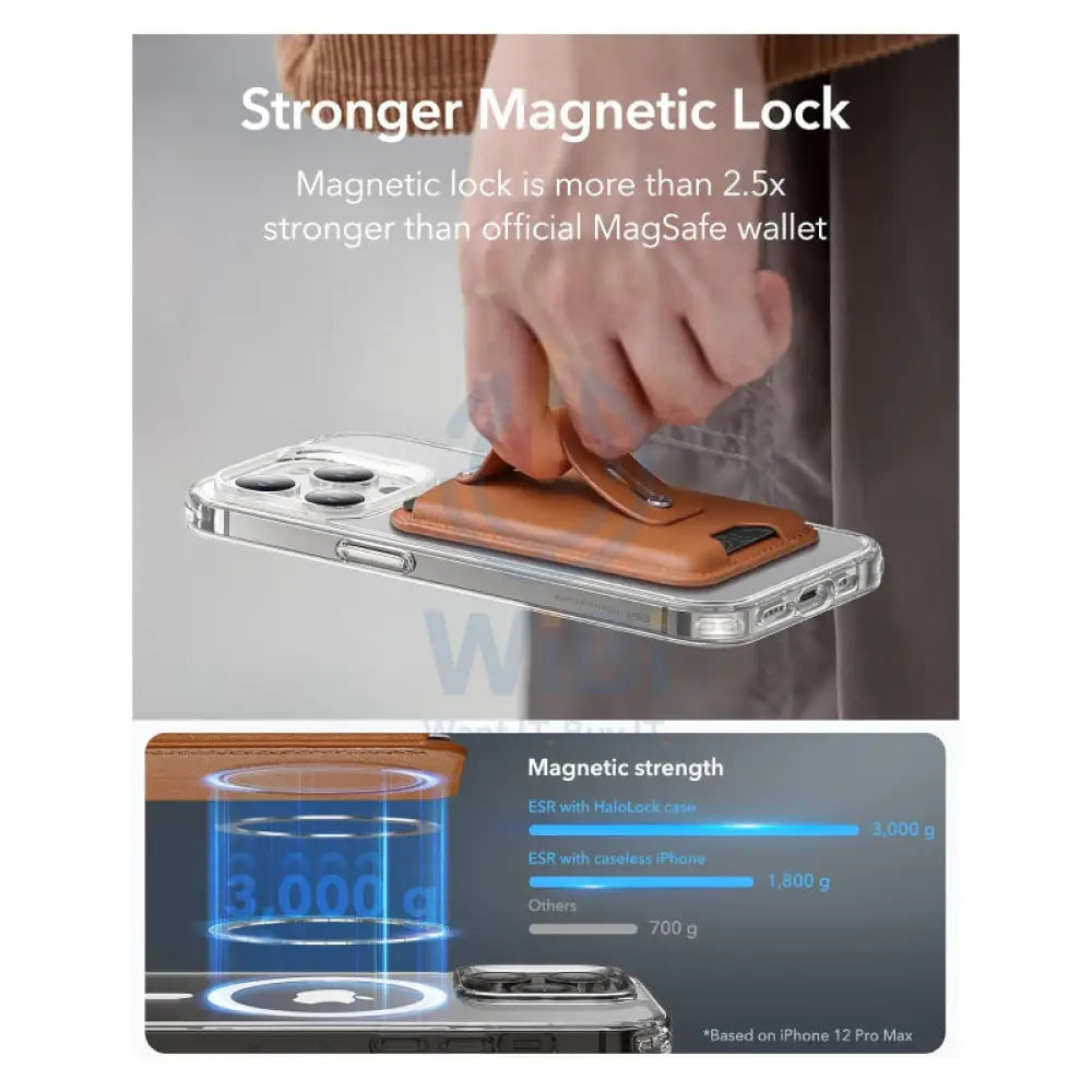 ESR Magsafe Leather Grip Wallet - Caramel Brown Accessories > Mobiles & Tablets > Mobiles > Grips