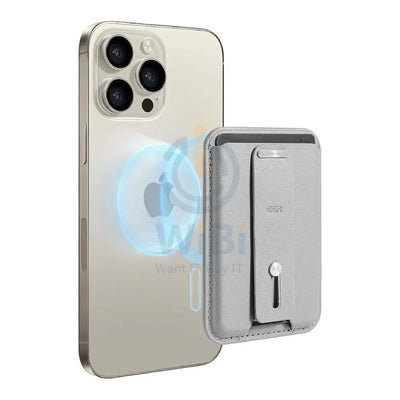ESR Magsafe Leather Grip Wallet - Light Gray Accessories > Mobiles & Tablets > Mobiles > Grips