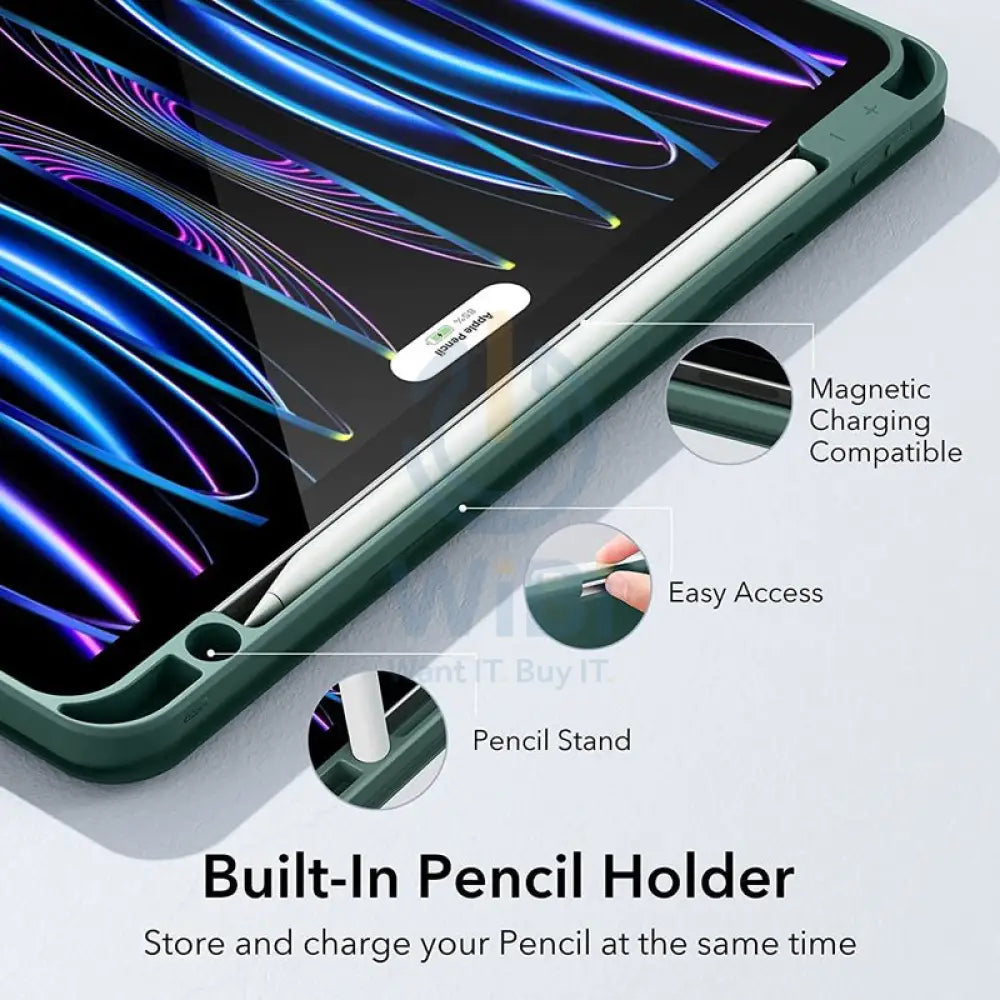 ESR Rebound Pencil Case - Apple iPad Pro 11 Gen 4/3/2/1 (2018-2022) / Forest Green Accessories > Mobiles & Tablets >