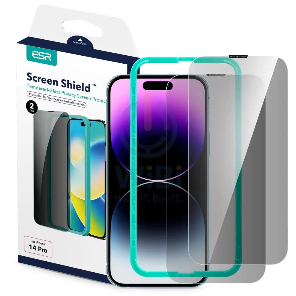 ESR Screen Shield Edge To Edge Privacy Tempered Glass - Apple iPhone 14 Pro Max / Pack Of 2 Accessories > Mobiles &
