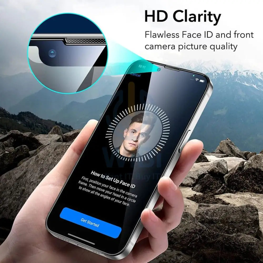 ESR Tempered Glass Edge To Edge Privacy Screen Protector - Apple iPhone 14 / 13 / 13 Pro - Clear / Pack of 2