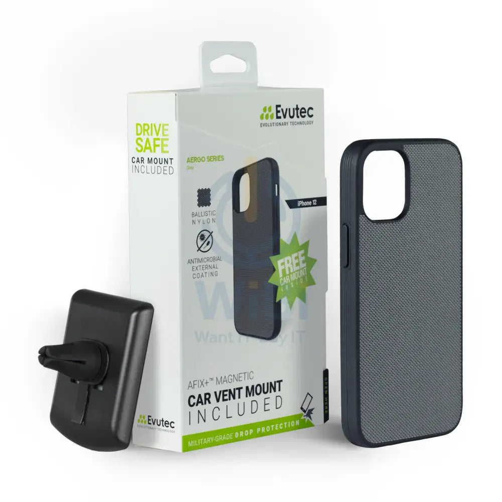Evutec iPhone 12 mini Ballistic Nylon Case with AFIX + Mount - Gray Accessories > Mobiles & Tablets > Mobiles > Screen