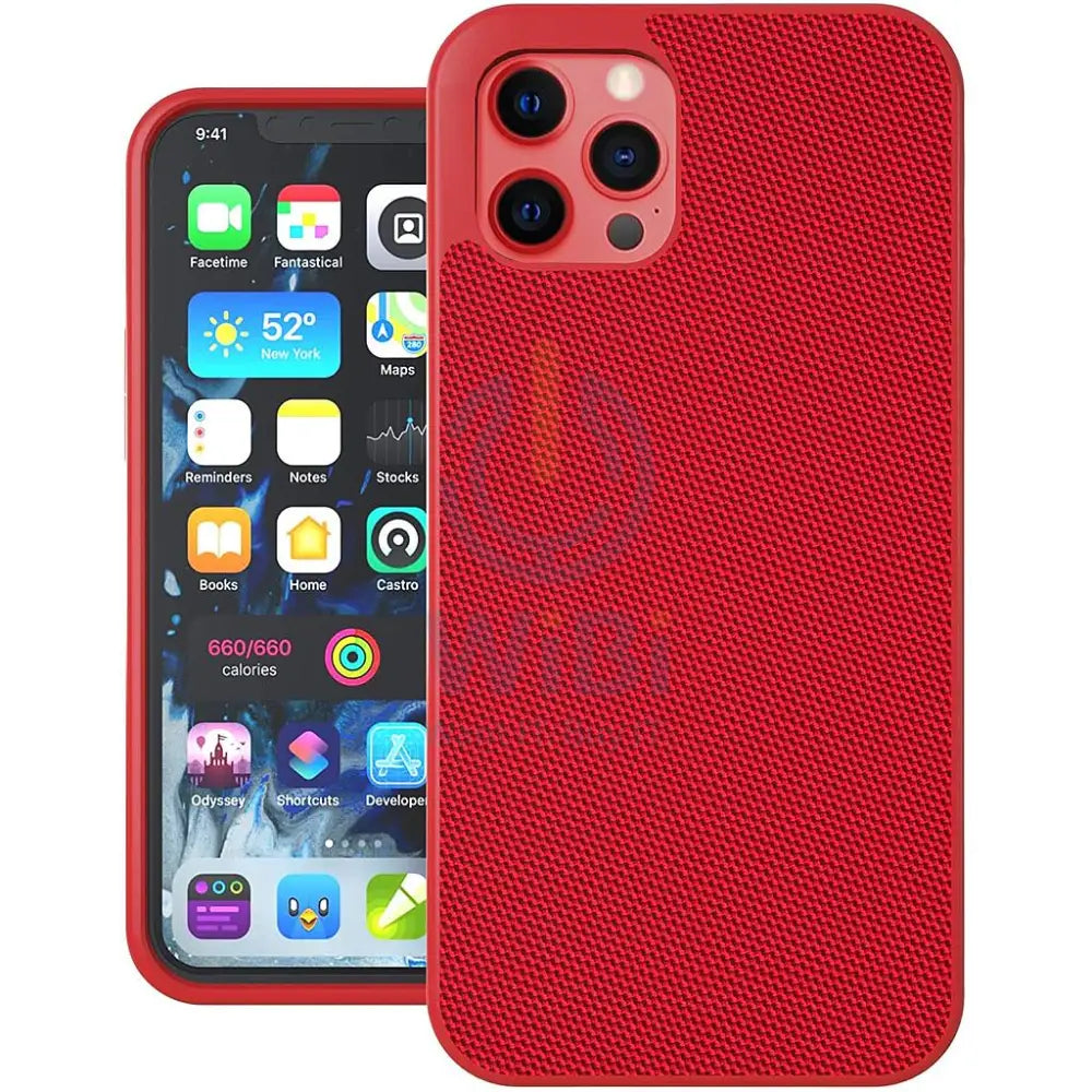 Evutec iPhone 12 / iPhone 12 Pro Ballistic Nylon Case with AFIX + Mount - Red Accessories > Mobiles & Tablets > Mobiles