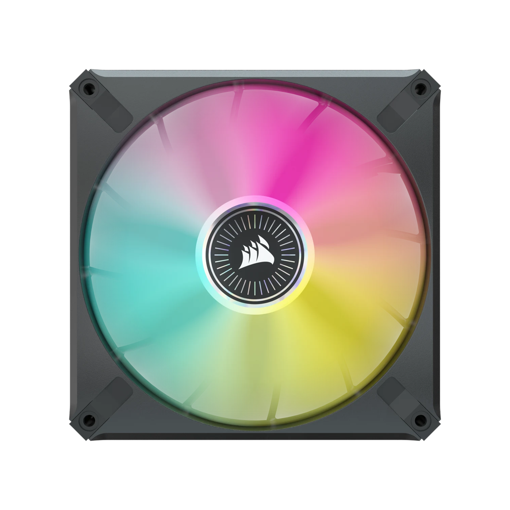CORSAIR iCUE ML140 RGB ELITE Premium PWM Magnetic Levitation Fan Dual Fan Kit With iCUE Lighting Node Core - 140mm / Black