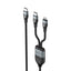 Havit CB6326 3-in-1 Cable - 1.2 Meter / 100W / Black/Grey