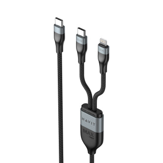 Havit CB6326 3-in-1 Cable - 1.2 Meter / 100W / Black/Grey