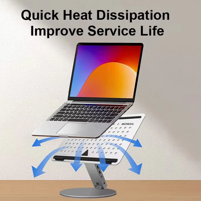 Mowsil Adjustable Laptop Stand for Desk & Tablet - Silver