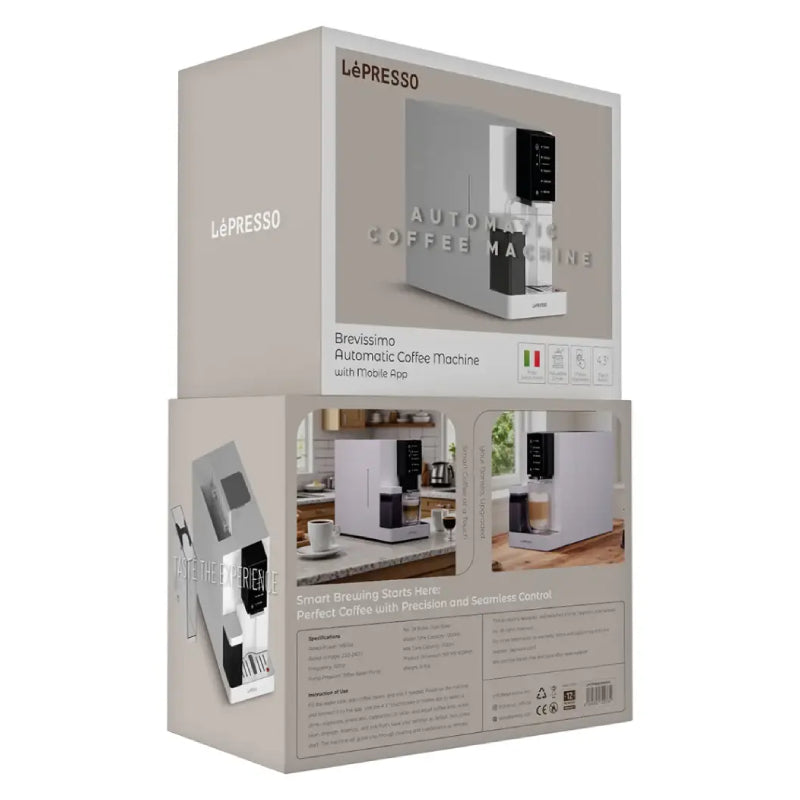 LePresso Brevissimo Automatic Coffee Machine with Mobile App - White