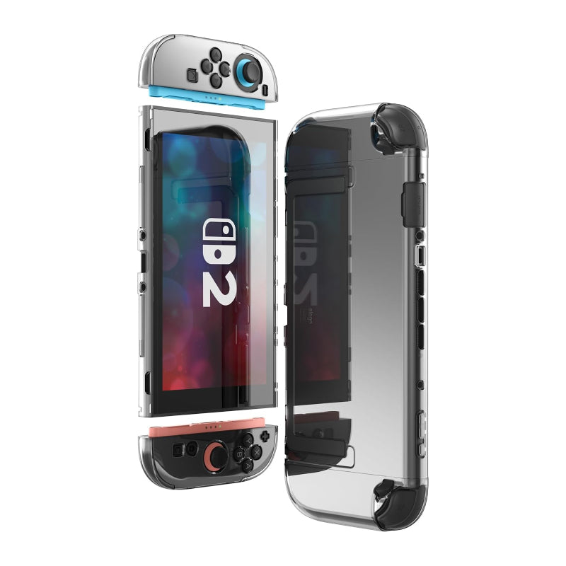 Elago Nintendo Switch 2 PC Clear Case (Slim and Full cover) - Clear + Elago Nintendo Switch 2 Tempered Glass Screen Protector - Clear - Bundle Offer