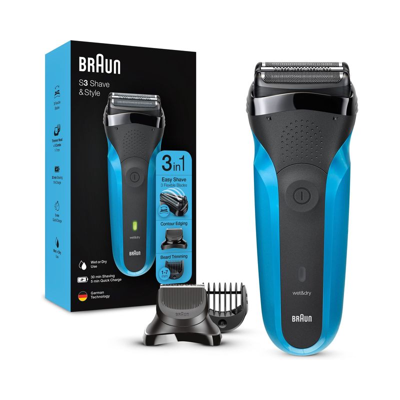 Braun Series 3 310 BT Electric Shaver- Black/Blue