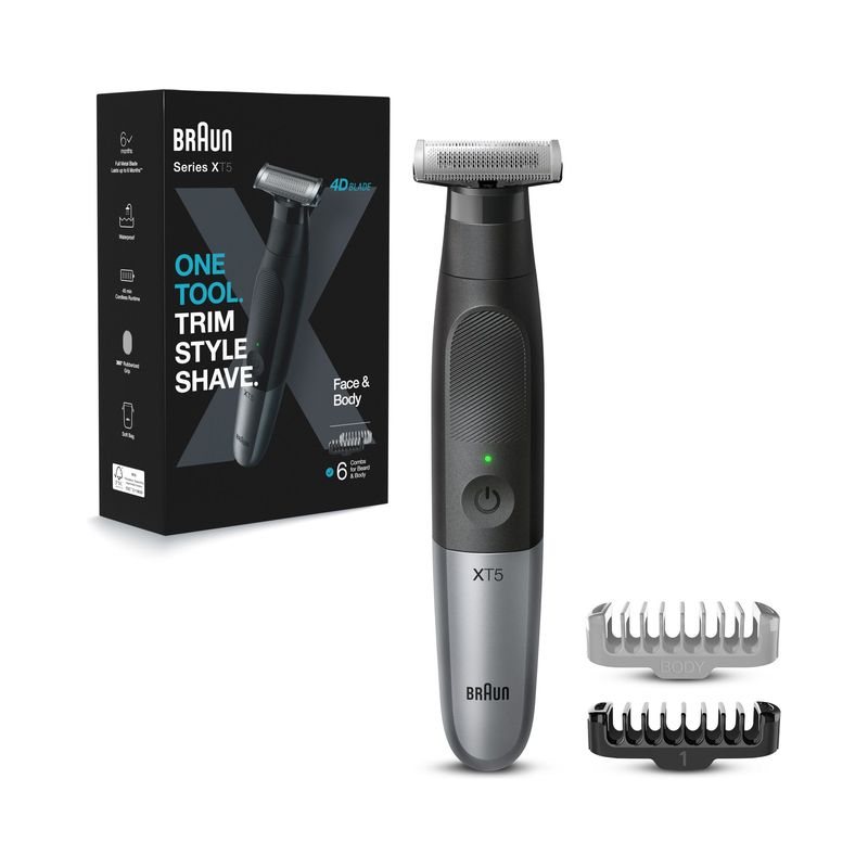 Braun Series XT55200 Beard Trimmer & Body Shaver For Face & Body Hair Removal - Black / Grey